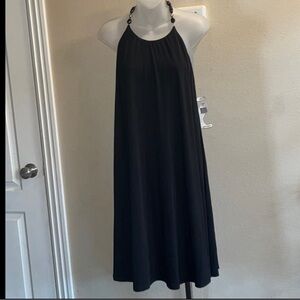 Lauren Ralph Lauren Black Halter Neck with Stones Stretchy Dress size 6 NWOT